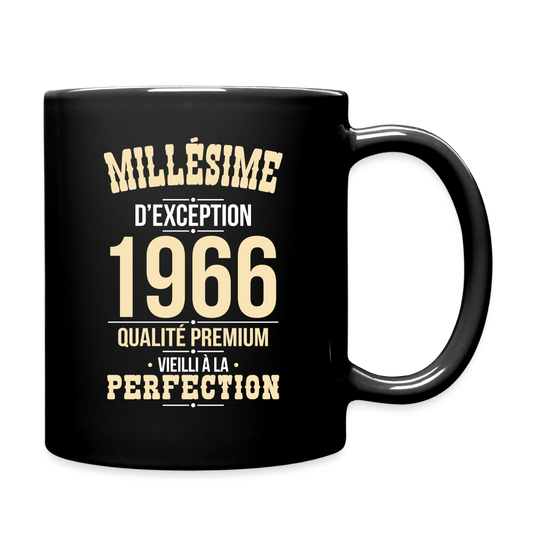 Mug uni anniversaire 60 ans homme – Millésime d’Exception 1966 - noir