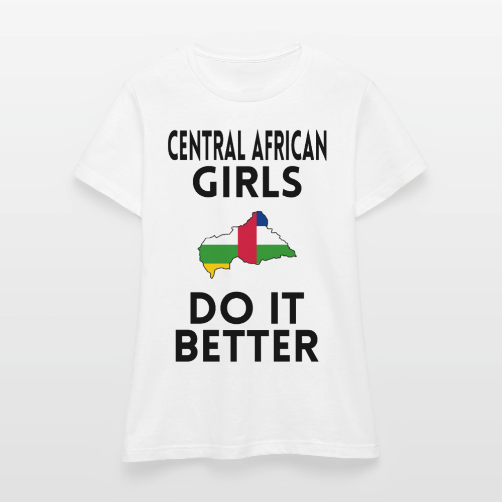 T-shirt femme coloris clair - Central African Girls Do It Better - blanc