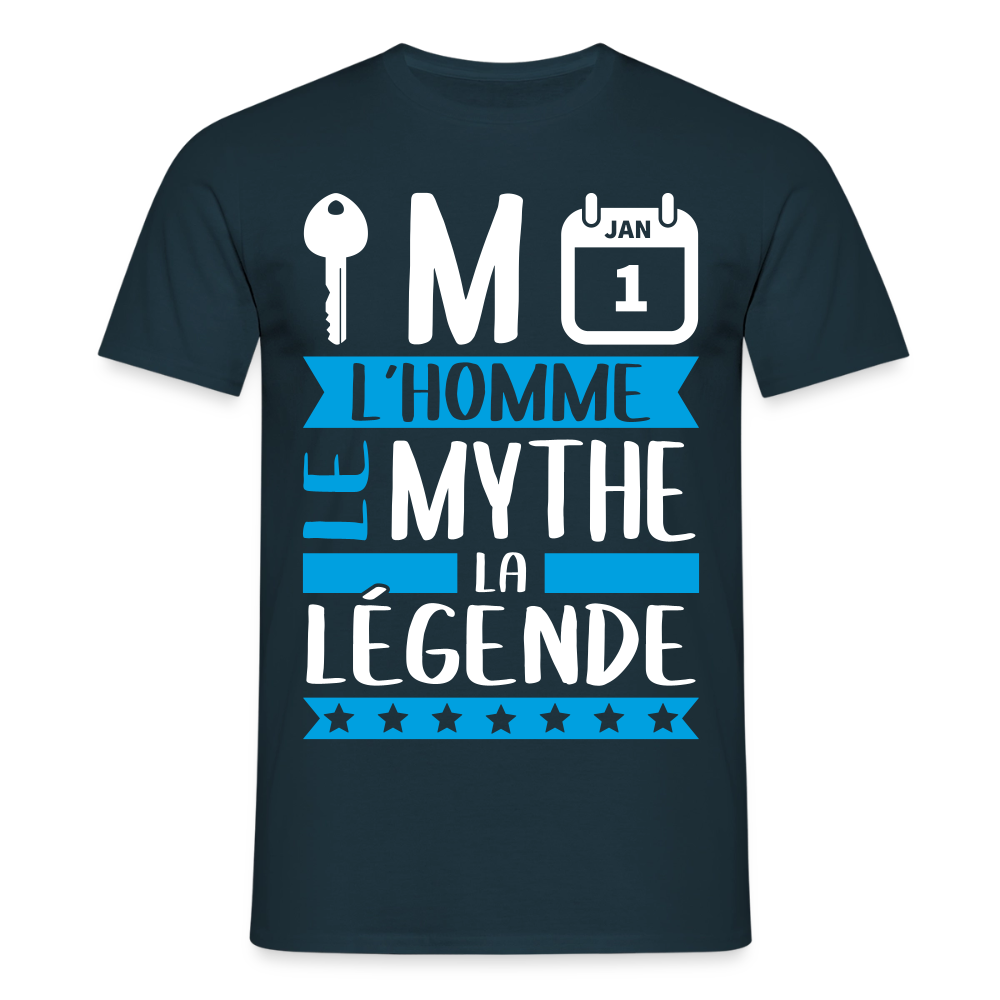 T-shirt homme Clément rébus – L’homme, le mythe, la légende - marine
