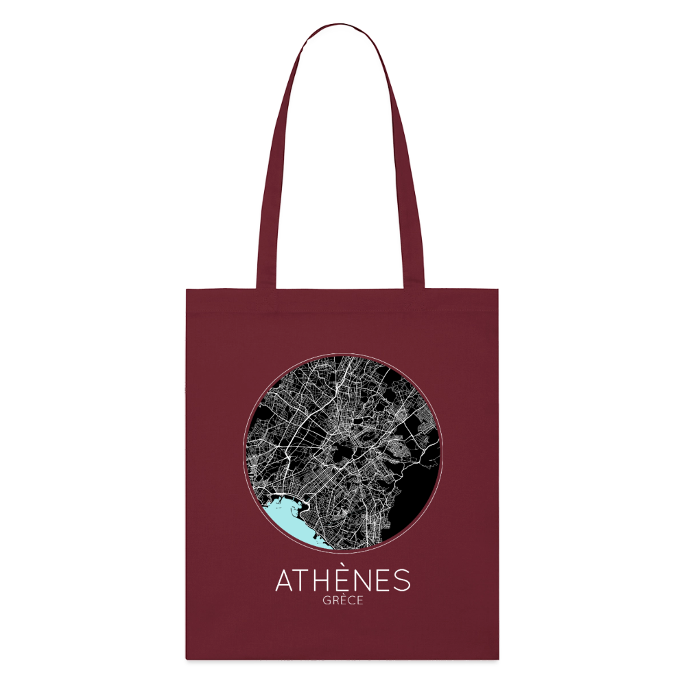 Tote Bag Athènes Bio – Plan d’Athènes - bordeaux