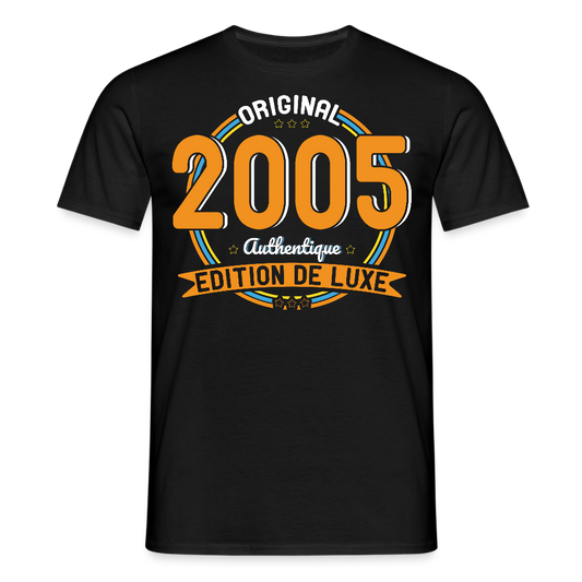 T-shirt Homme - Anniversaire 20 Ans - Original 2005 Authentique - noir