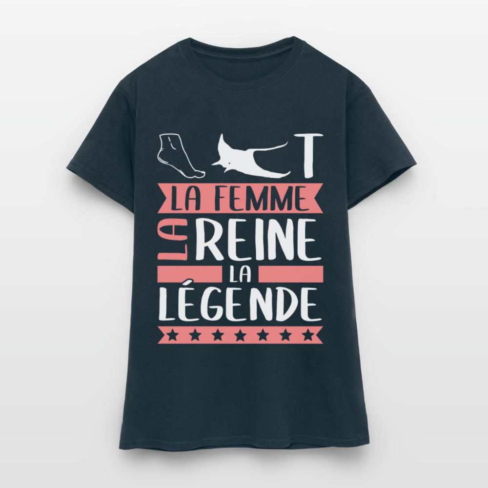 T-shirt femme Pierrette rébus – La femme, la reine, la légende - marine
