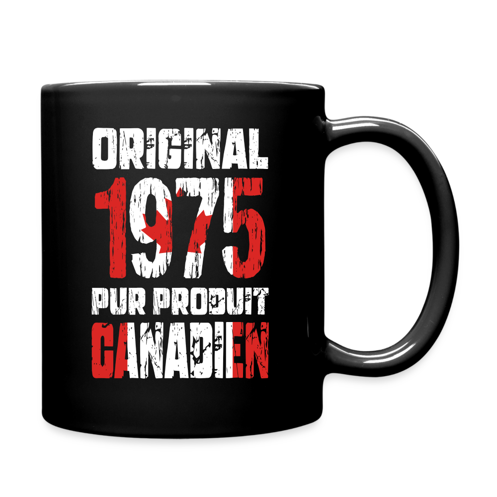 Mug uni - Anniversaire 50 Ans - Original 1975 - Pur produit Canadien - noir