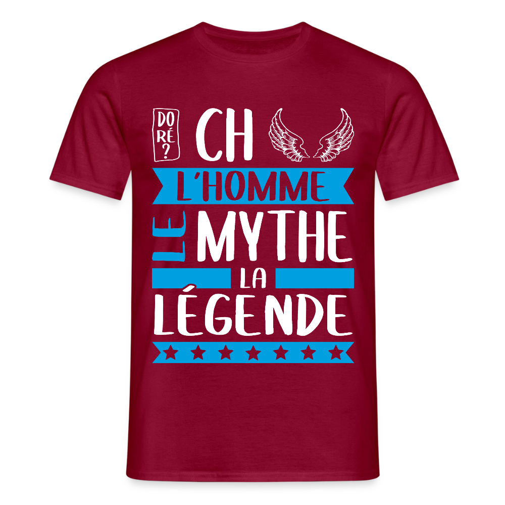 T-shirt homme Michel rébus – L’homme, le mythe, la légende - rouge brique