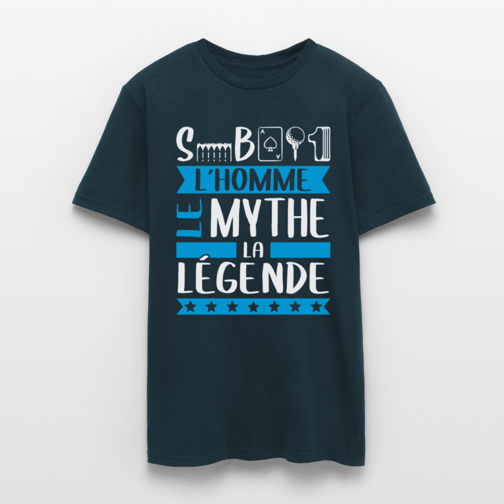 T-shirt homme Sébastien rébus – L’homme, le mythe, la légende - marine