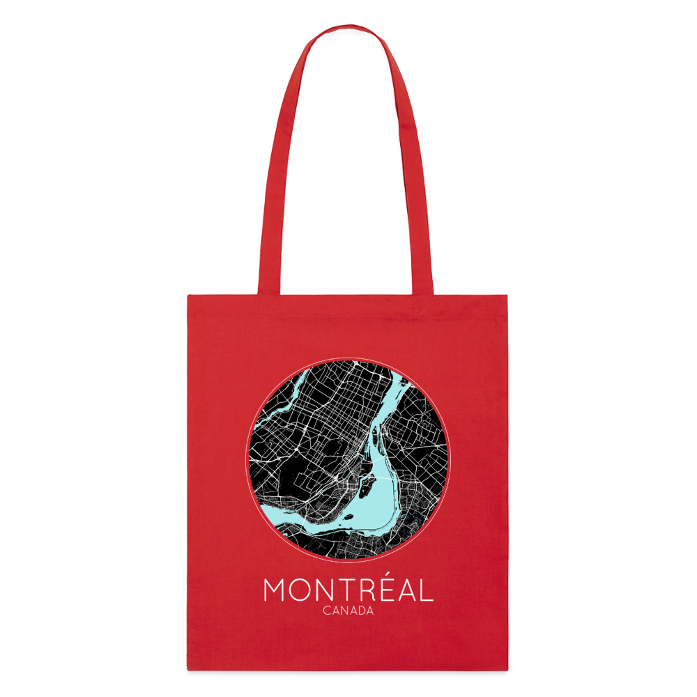 Tote Bag Montréal Bio – Plan de Montréal - rouge
