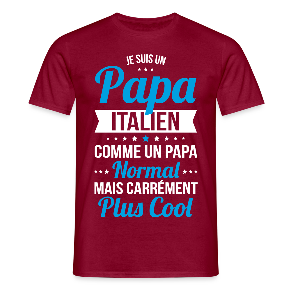 T-shirt Homme - Papa Italien Plus Cool - rouge brique