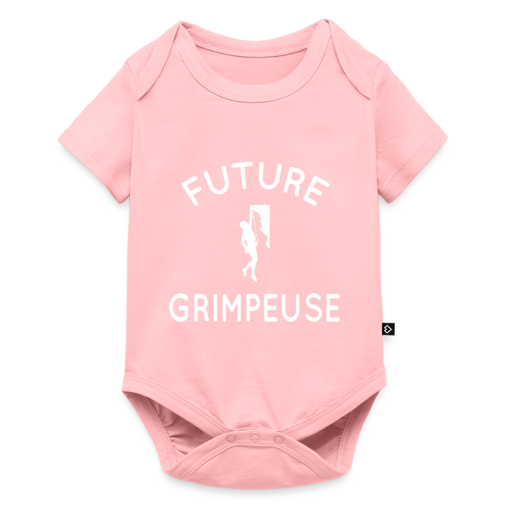 Body Bébé bio manches courtes - Future grimpeuse - rose