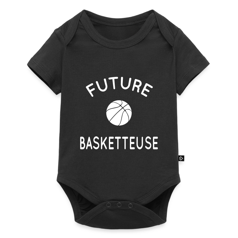 Body Bébé bio manches courtes - Future basketteuse - noir