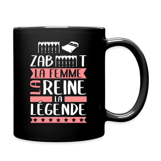 Mug uni Elisabeth rébus – La femme, la reine, la légende - noir