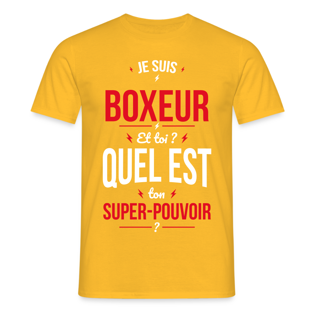 T-shirt Homme - Je suis boxeur - Super-pouvoir - jaune