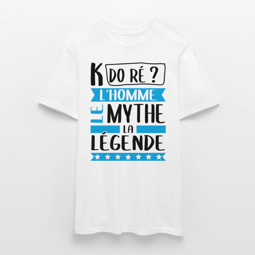 T-shirt homme coloris clair Camille rébus – L’homme, le mythe, la légende - blanc