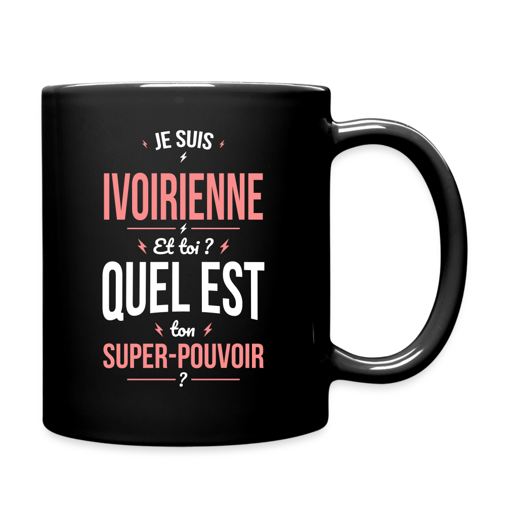 Mug uni - Je suis Ivoirienne - Super-pouvoir - noir