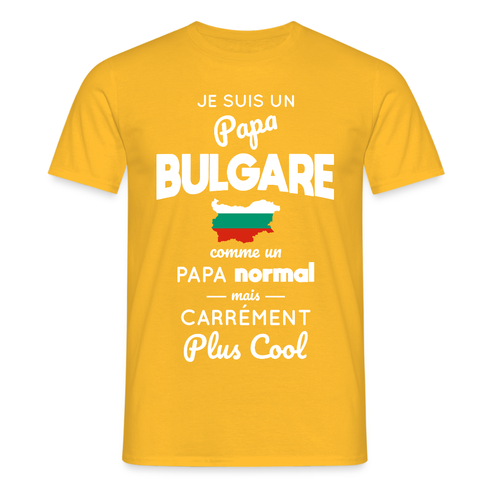 T-shirt Homme - Papa Bulgare Plus Cool - jaune