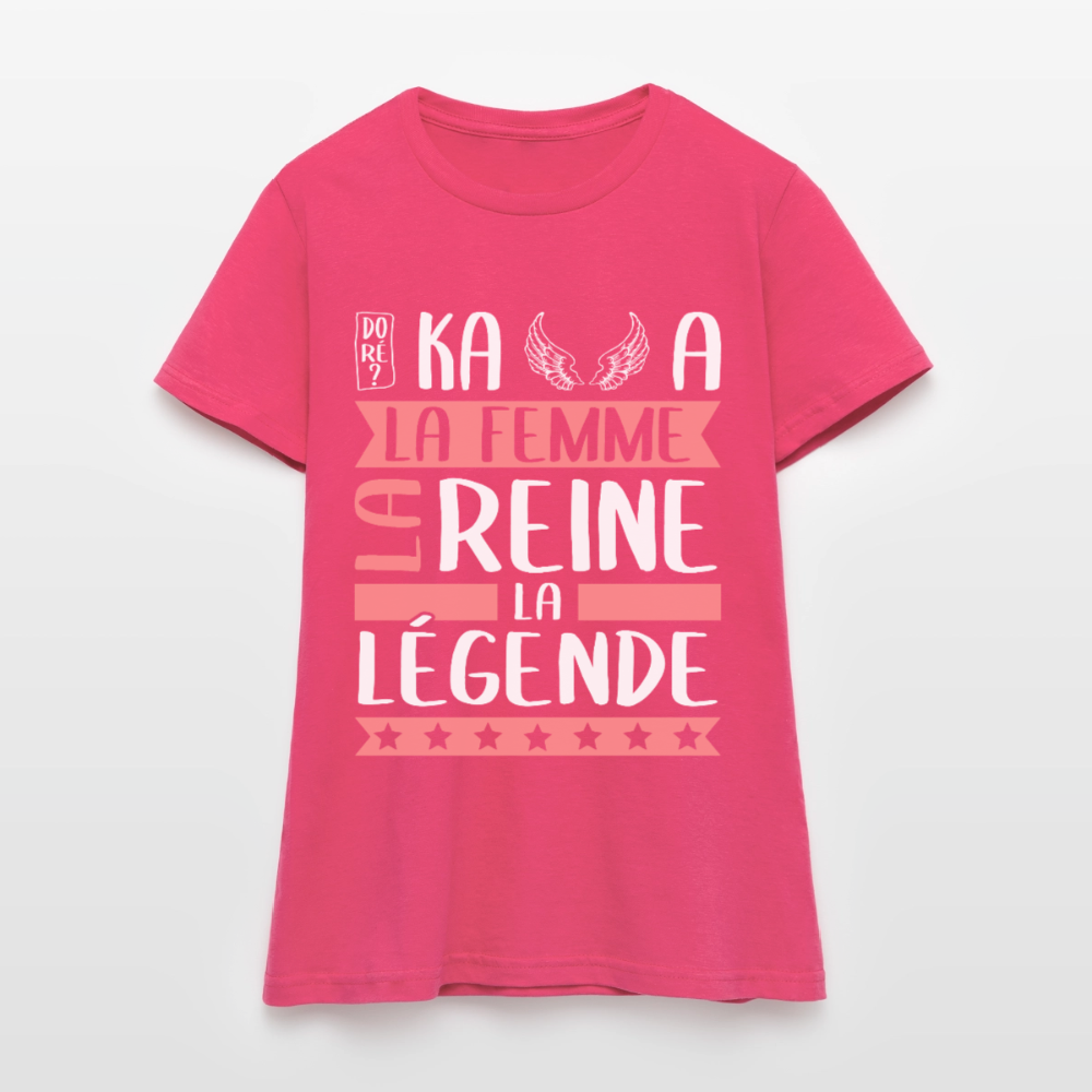 T-shirt femme Michaëlla rébus – La femme, la reine, la légende - rose azalée