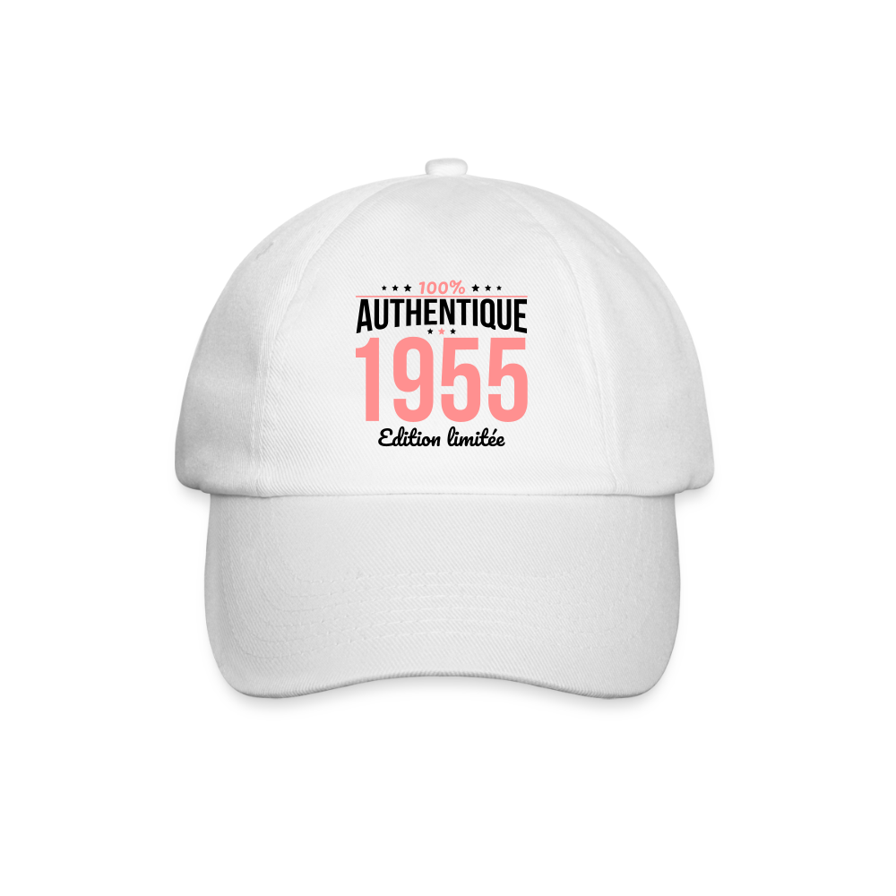 Casquette classique - Anniversaire 70 Ans - 100% Authentique 1955 - blanc/blanc