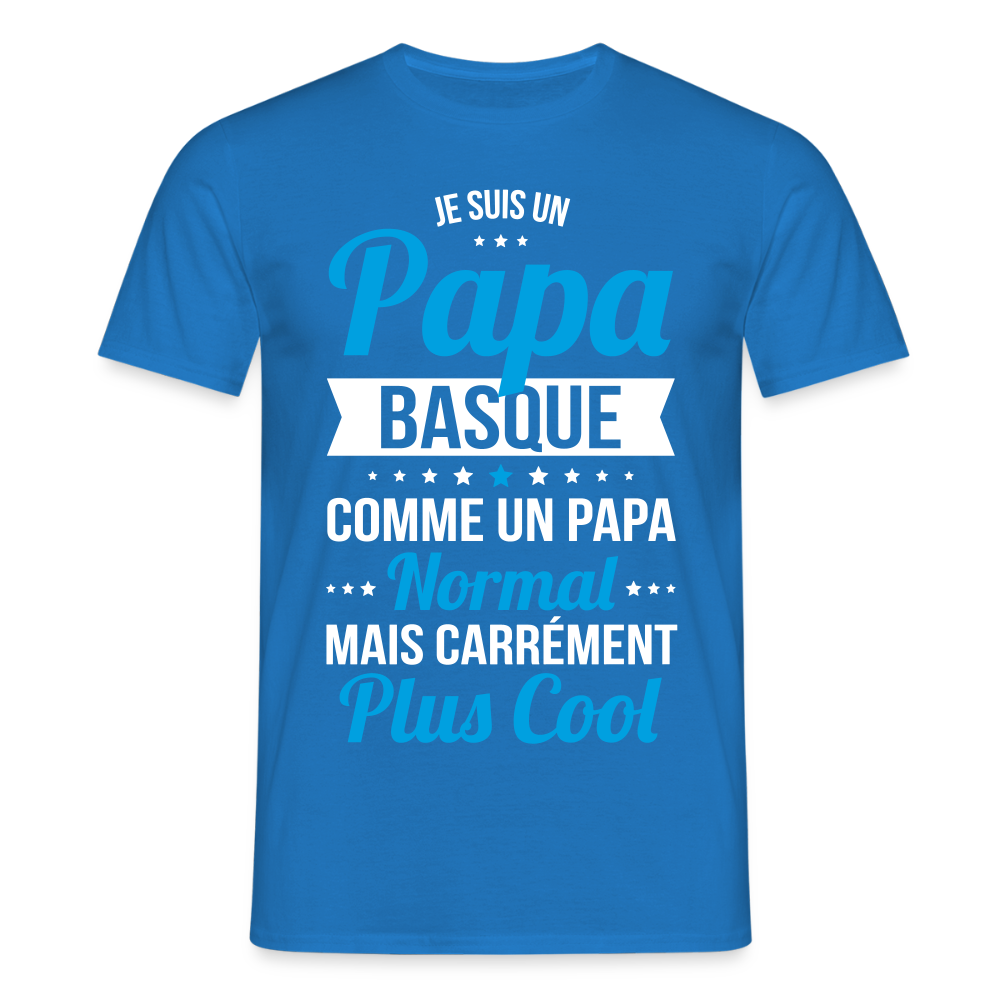 T-shirt Homme - Papa Basque Plus Cool - bleu royal