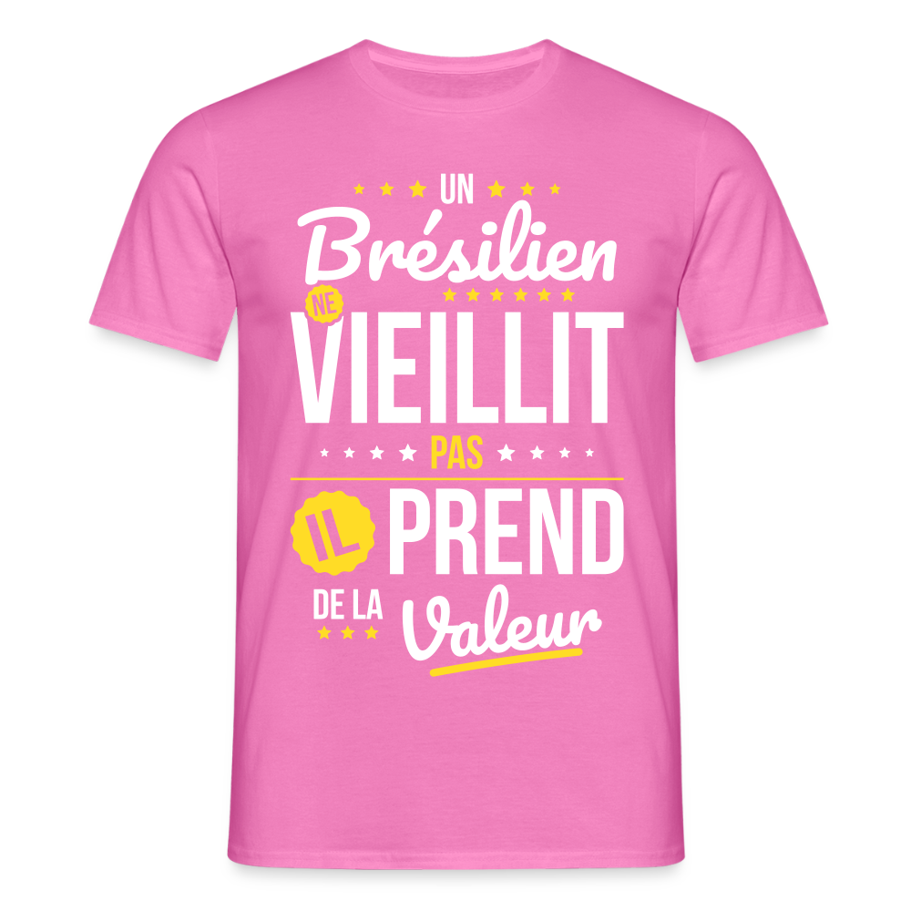 T-shirt Homme - Un Brésilien ne vieillit pas - rose