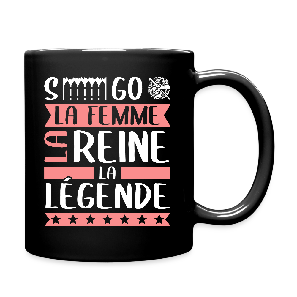 Mug uni Ségolène rébus – La femme, la reine, la légende - noir