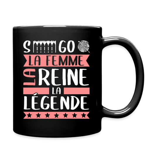 Mug uni Ségolène rébus – La femme, la reine, la légende - noir