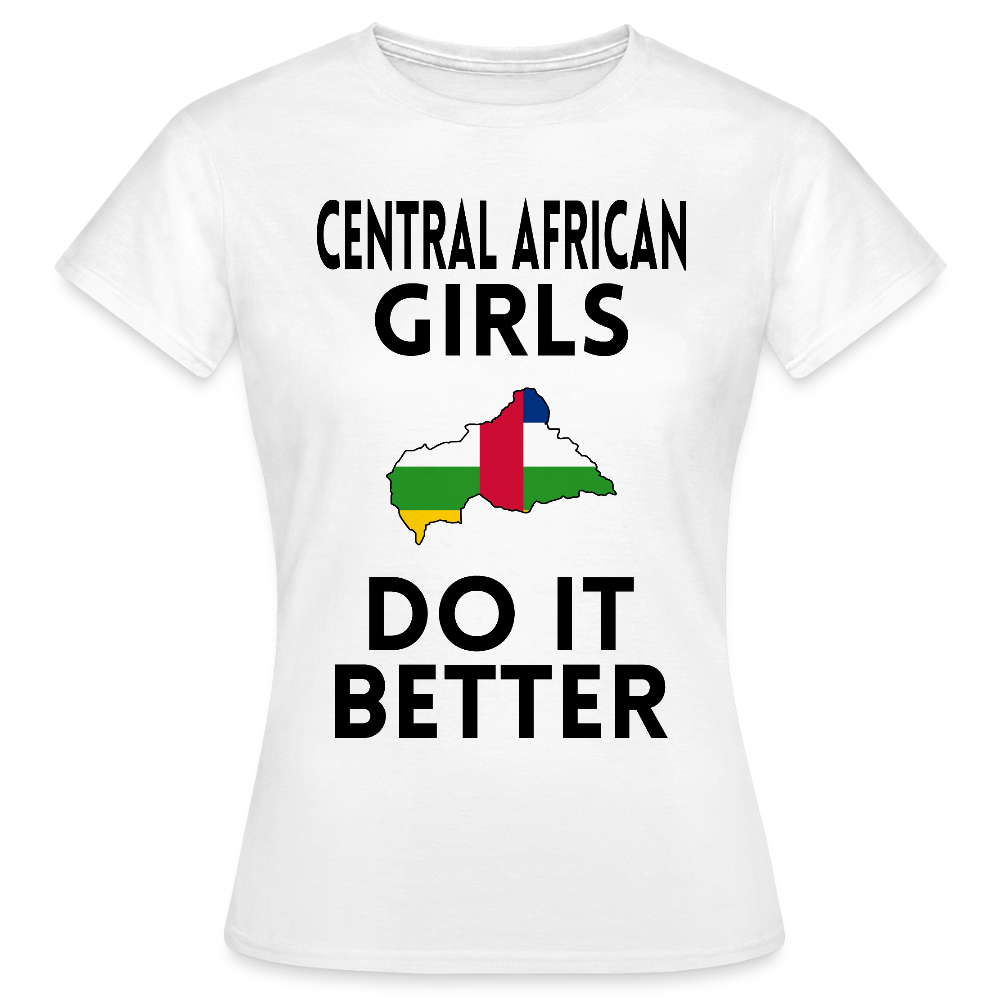 T-shirt femme coloris clair - Central African Girls Do It Better - blanc