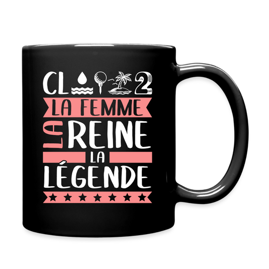 Mug uni Clothilde rébus – La femme, la reine, la légende - noir