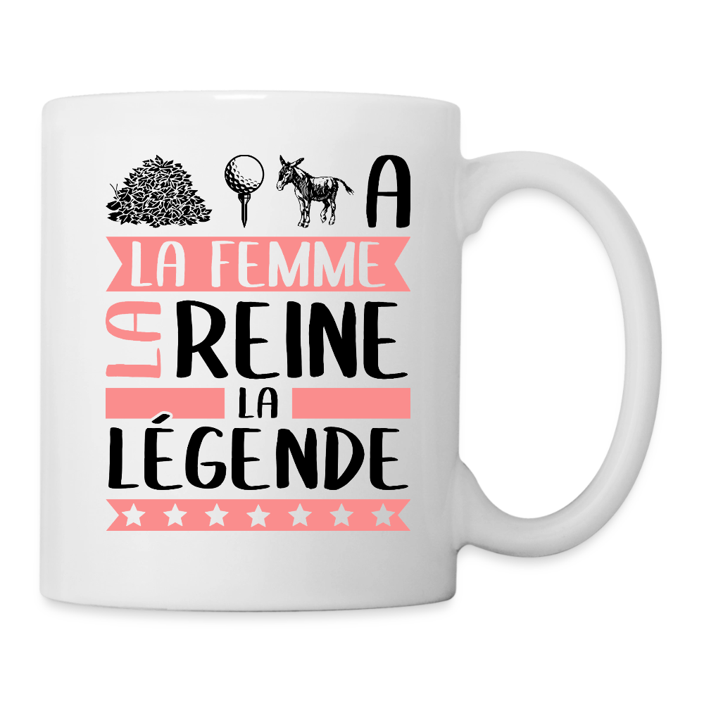 Mug blanc Tatiana rébus – La femme, la reine, la légende - blanc