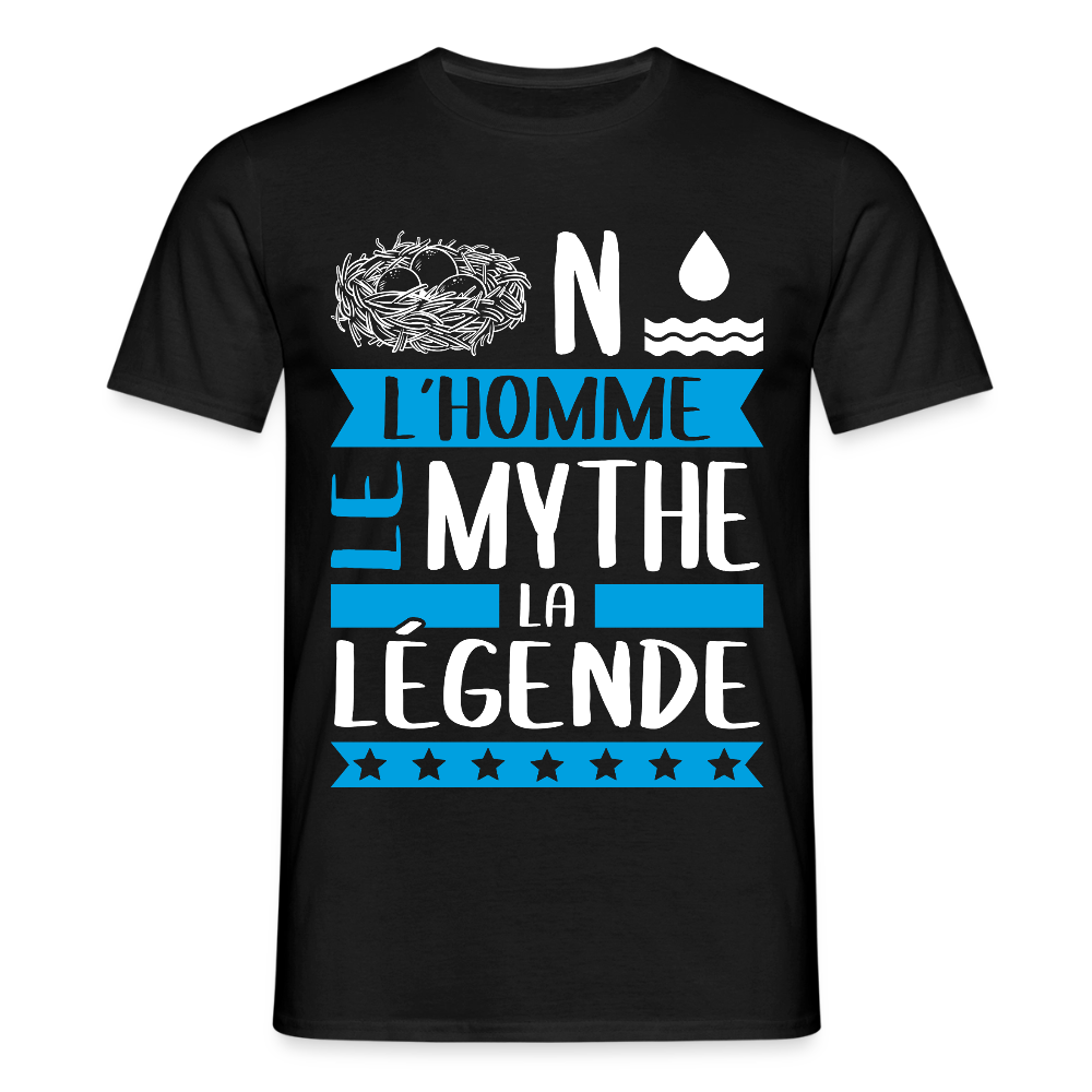 T-shirt homme Nino rébus – L’homme, le mythe, la légende - noir