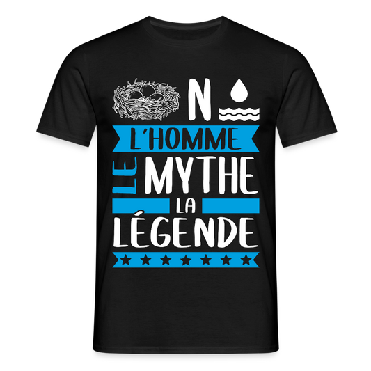 T-shirt homme Nino rébus – L’homme, le mythe, la légende - noir