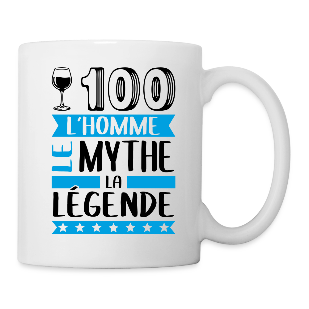 Mug blanc Vincent rébus – L’homme, le mythe, la légende - blanc
