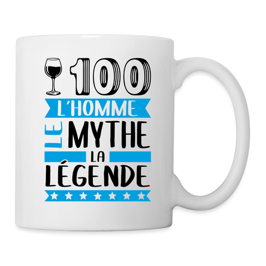 Mug blanc Vincent rébus – L’homme, le mythe, la légende - blanc