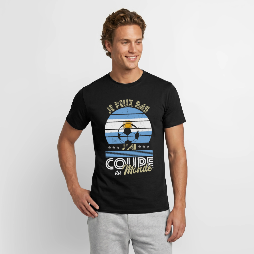 T-shirt Homme - Je peux pas j'ai Coupe du Monde - Argentine - noir
