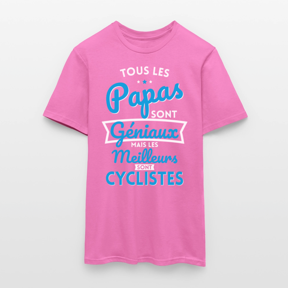 T-shirt Homme - Papas géniaux - Les meilleurs sont cyclistes - rose