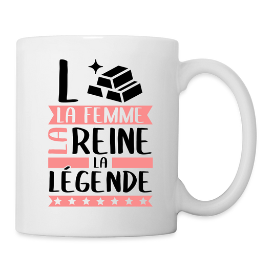 Mug blanc Laure rébus – La femme, la reine, la légende - blanc