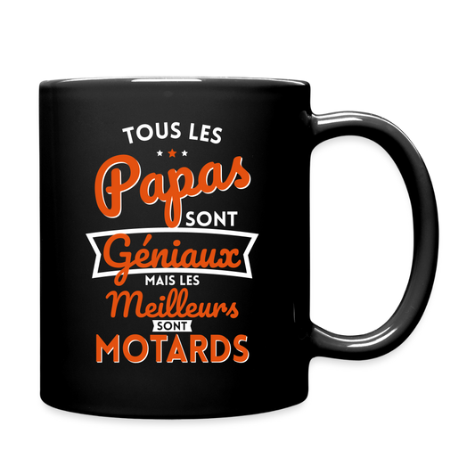 Mug uni - Papas géniaux - Les meilleurs sont motards - noir
