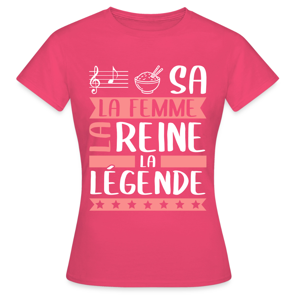 T-shirt femme Larissa rébus – La femme, la reine, la légende - rose azalée