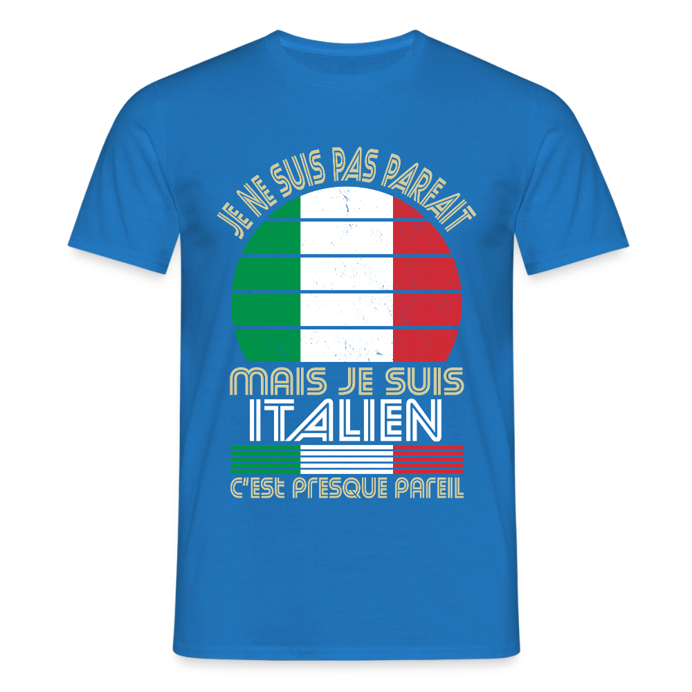 T-shirt Italie homme humour – Je ne suis pas parfait mais je suis italien - bleu royal