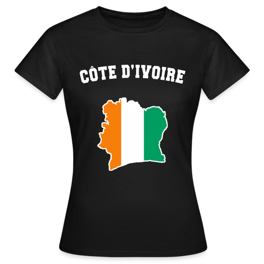 T-shirt Femme - Côte d'Ivoire - noir