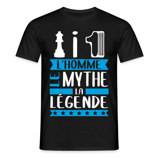 T-shirt homme Damien rébus – L’homme, le mythe, la légende - noir