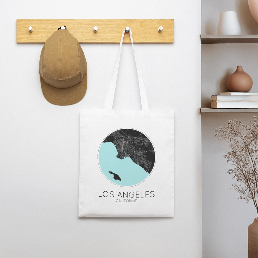 Tote Bag Los Angeles Bio Coloris Clair – Plan de Los Angeles - blanc