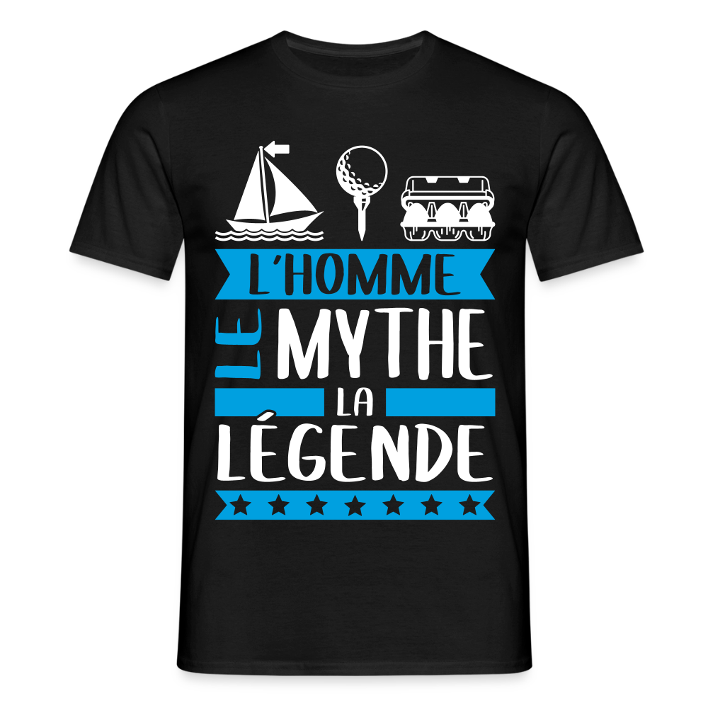 T-shirt homme Mathieu rébus – L’homme, le mythe, la légende - noir