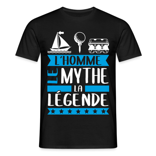 T-shirt homme Mathieu rébus – L’homme, le mythe, la légende - noir