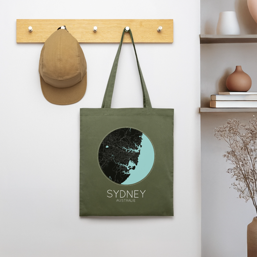 Tote Bag Sydney Bio – Plan de Sydney - kaki