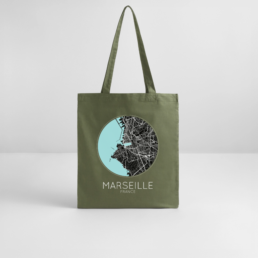 Tote Bag Marseille Bio – Plan de Marseille - kaki