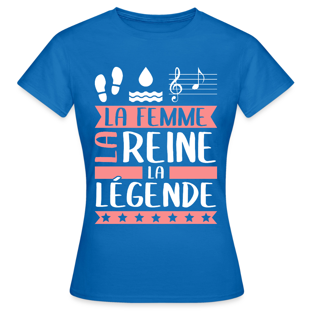 T-shirt femme Paola rébus – La femme, la reine, la légende - bleu royal