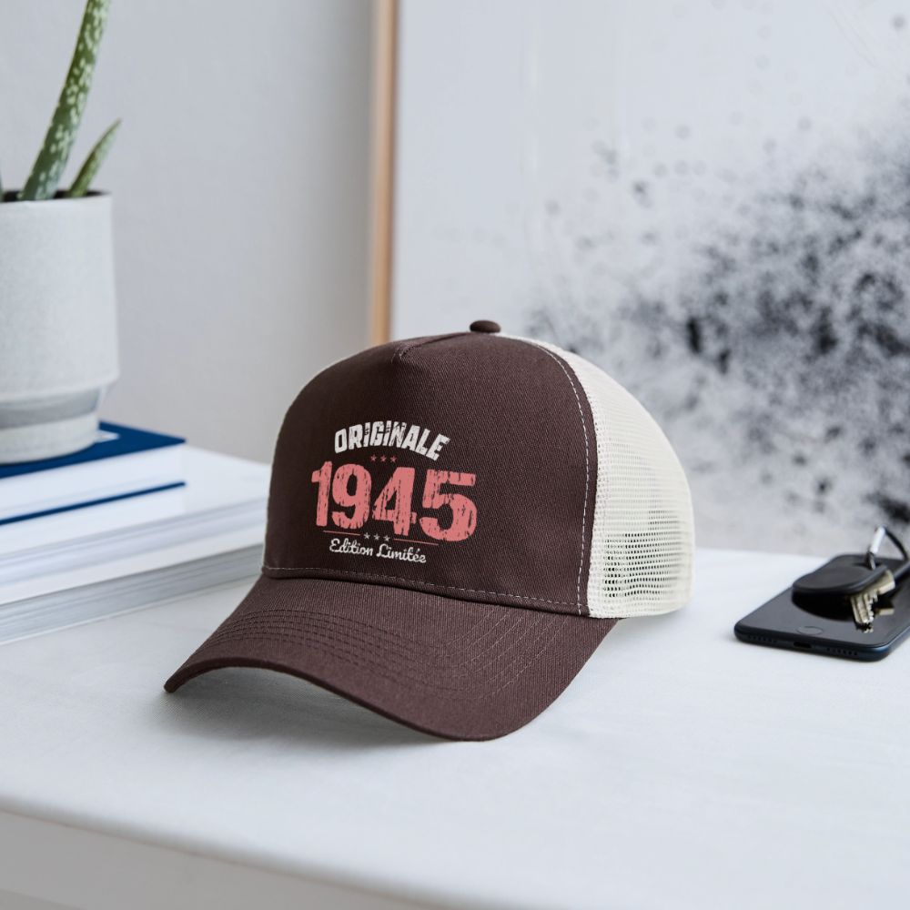 Casquette Trucker - Anniversaire 81 Ans - Originale 1945 - marron/beige