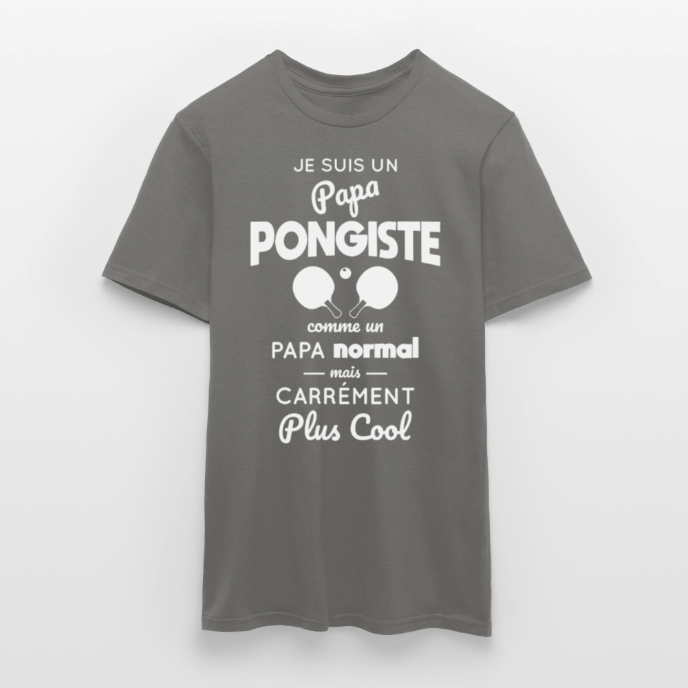 T-shirt Homme - Papa pongiste plus cool - gris graphite