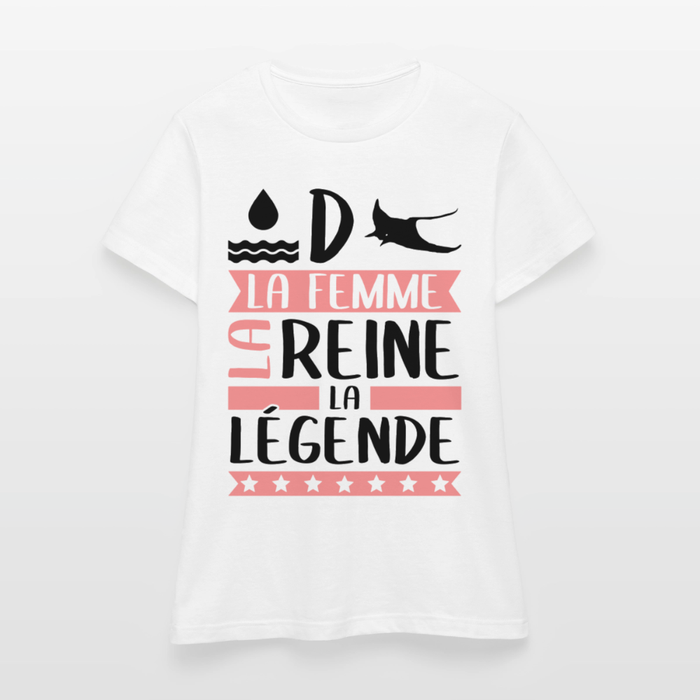 T-shirt femme coloris clair Audrey rébus – La femme, la reine, la légende - blanc