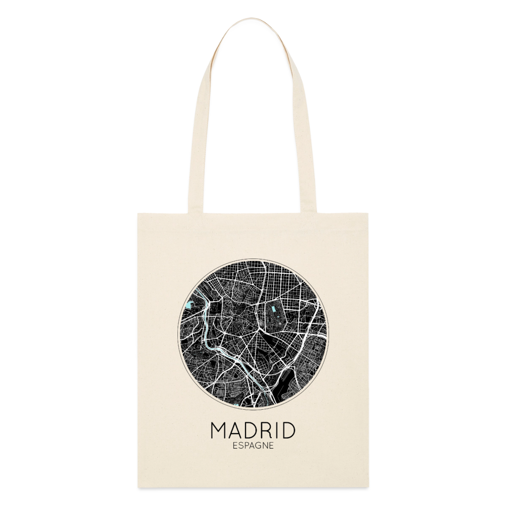 Tote Bag Madrid Bio Coloris Clair – Plan de Madrid - écru doux