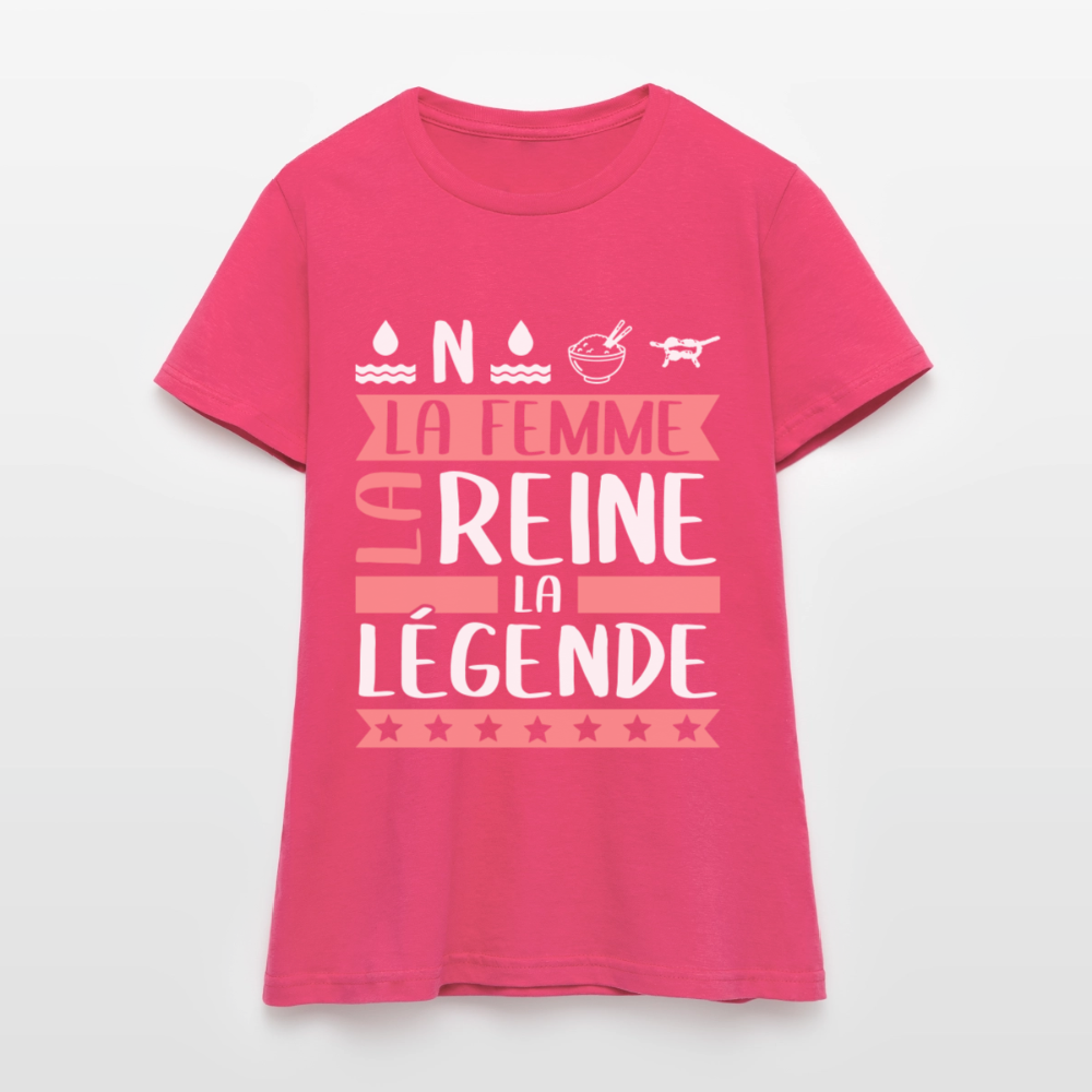 T-shirt femme Honorine rébus – La femme, la reine, la légende - rose azalée